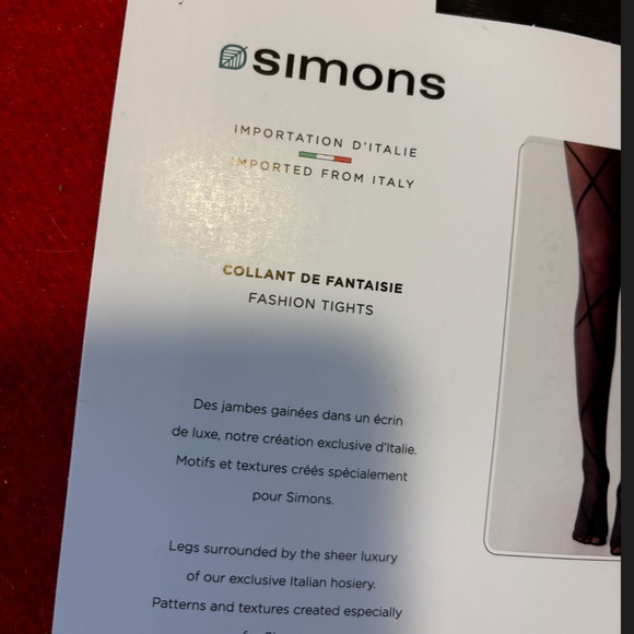 Black traced diamond fashion tights made in Italy NWT - Picture 7 of 10